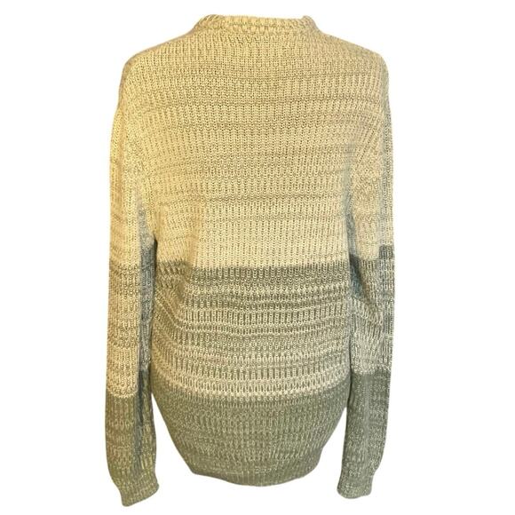 aSOS Green Ombré Crew Neck Long Sleeve Knit Cotton Sweater Size L - Picture 3 of 7